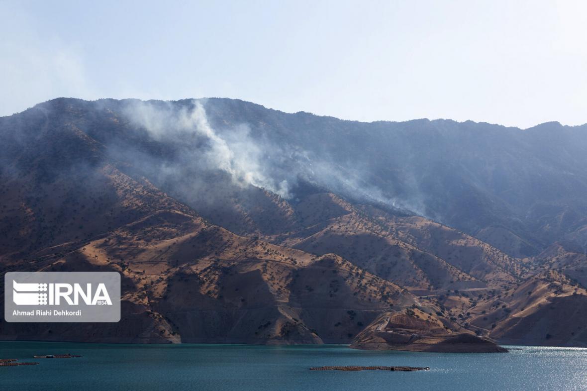 خبرنگاران آتش سوزی کوه برچک دشتستان مهار شد